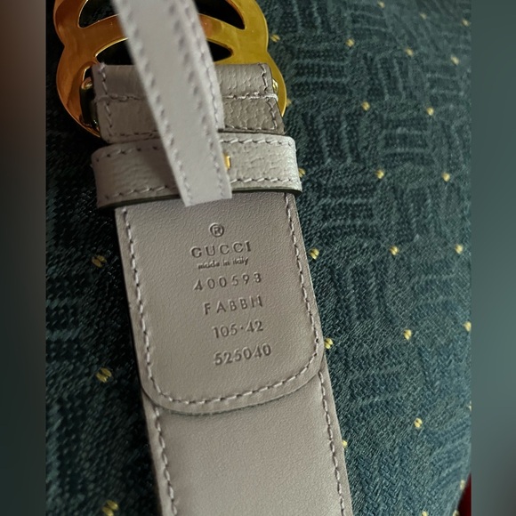 GUCCI GG PURPLE+BEIGE JUMBO CANVAS & LEATHER BELT Plus Size 105 + dust bag. - Picture 12 of 12